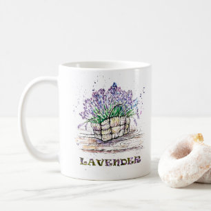 Vattenfärgslavender Kaffemugg