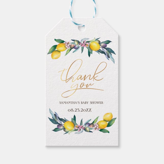 Vattenfärgsleemons Olife Presentetikett (Framsidan)