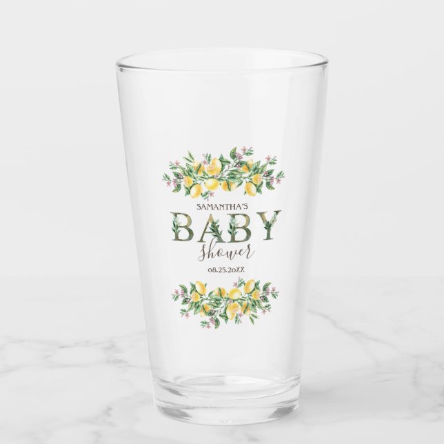 Vattenfärgslemoner Botaniska blommor Glaskopp (Framsida)