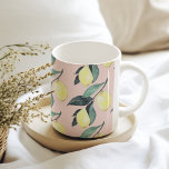 Vattenfärgslemoner och Löv Gult Sömlös Mönster Kaffemugg<br><div class="desc">Vattenfärgslemoner och Löv Gult Sömlös Mönster</div>