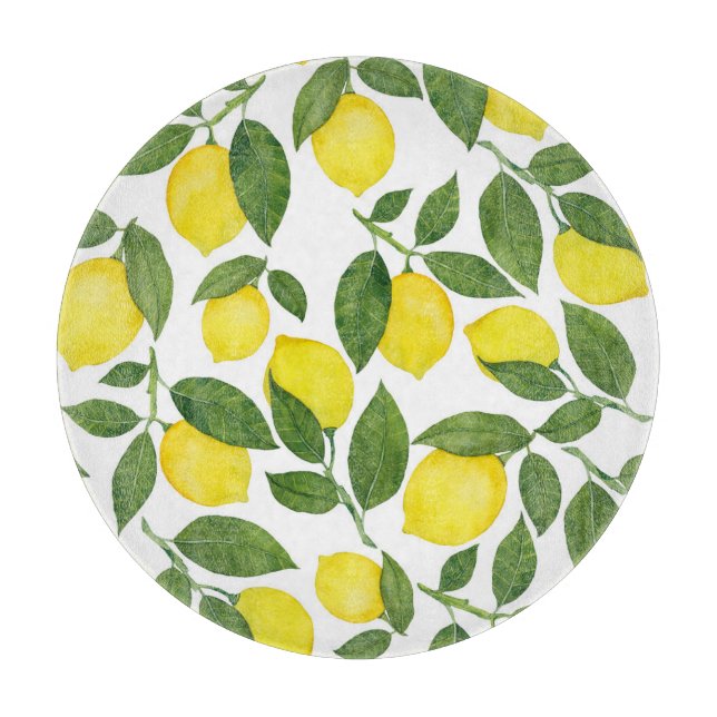Vattenfärgslemoner: Sommarfrukt Mönster (Framsidan)