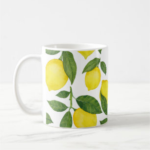 Vattenfärgslemoner: Sommarfrukt Mönster Kaffemugg