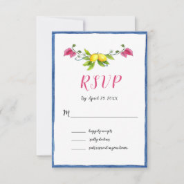 Vattenfärgslemonerna bröllop i Medelhavet OSA Kort