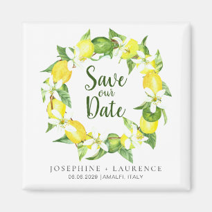 Vattenfärgslemonerna Greenery Wandey Save Date Magnet