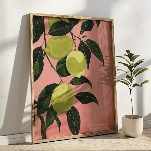 Vattenfärgslemonerna Minimalistisk köksvägg Art Poster (Skapare uppladdad)