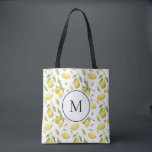 Vattenfärgslemonerna och Greenery Mönster Monogram Tygkasse<br><div class="desc">Monogram till påse med vattenfärgade illustrationer av citron och mönster. Anpassa genom att lägga till ditt monogram. Den här citronpåsen är perfekt som personlig. Matchande objekt är tillgängliga.</div>