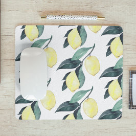 Vattenfärgslemonerna Sömlös Mönster, Gult Musmatta