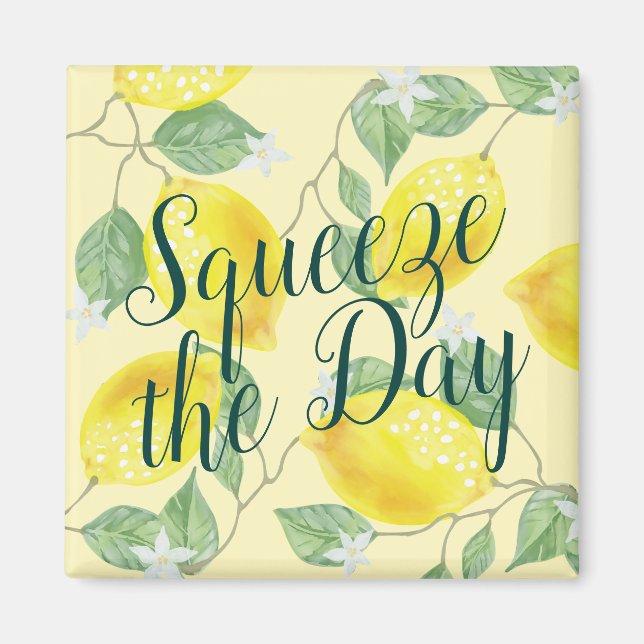 Vattenfärgslemonerna Squeeze Dagen Magnet (Framsidan)