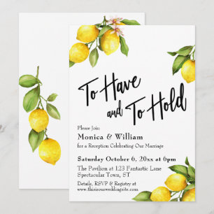 Vattenfärgslemonger att ha och att behålla typogra inbjudningar