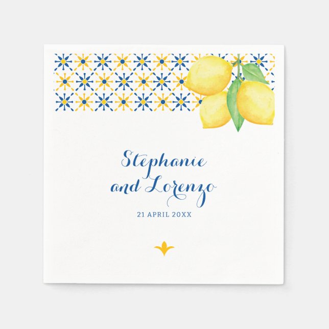 Vattenfärgslemonger för medelvattenpanel pappersservett (Framsidan)