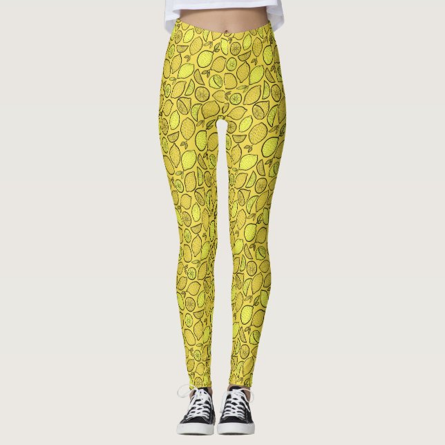 Vattenfärgslemonger Leggings (Framsida)