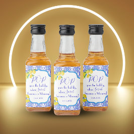 Vattenfärgslemons Amalfi Babydusch-kub Spritflaskor Etikett
