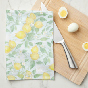 Vattenfärgslemons Mönster Soft Pastel Lemon Kökshandduk