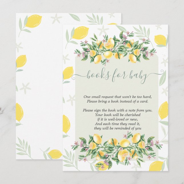 Vattenfärgslemons Ram Tilläggskort (Fram/baksida)