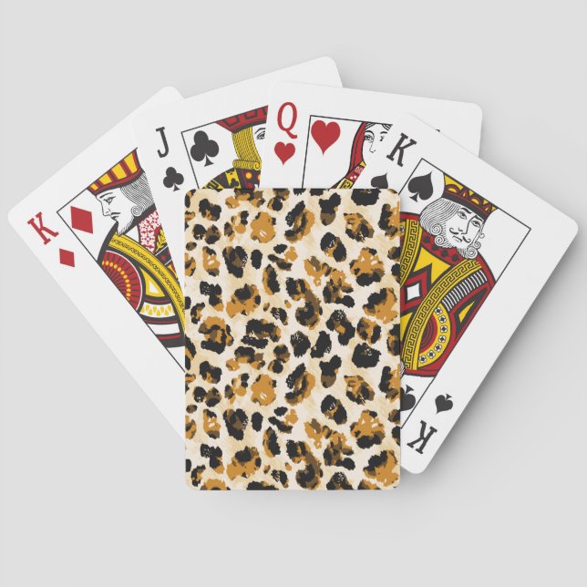 Vattenfärgsleopardhud, tidrafärggradient. casinokort (Baksidan)