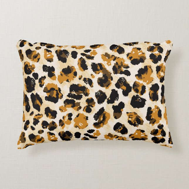 Vattenfärgsleopardhud, tidrafärggradient. prydnadskudde (Framsidan)