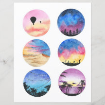 Vattenfärgsliggande cirkel för utskärning och koll