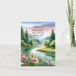 Vattenfärgsliggande sympati tack kort