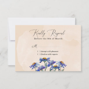 VattenfärgsLila Daisy Rustic Bröllop/händelse OSA Kort