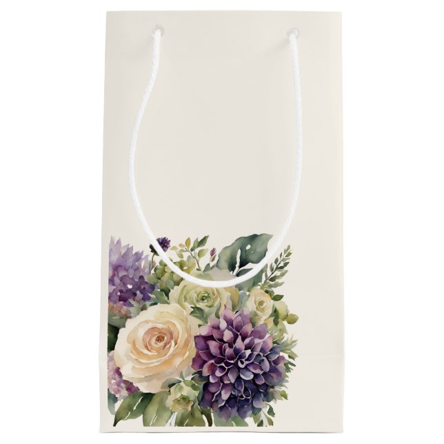 VattenfärgsLila Flower Bouquet-Bröllop- (Framsidan)