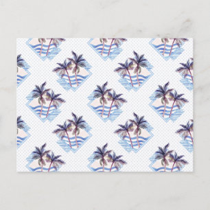 VattenfärgsLila Geometric Handflatan Träd Mönster Vykort