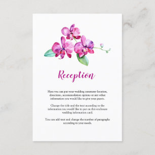 VattenfärgsLila Orchid Blommigt Bröllop Tilläggskort