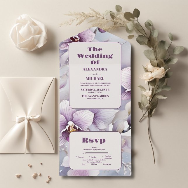 VattenfärgsLila Orchid Bröllop (Skapare uppladdad)
