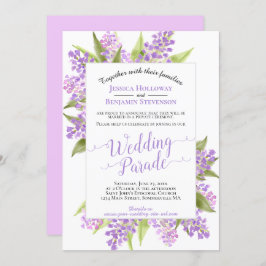 Vattenfärgslilacs Bröllop Parad/Mottagning Inbjudningar