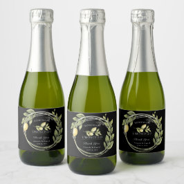 VattenfärgsLimoncello FloralSparkling Vin-etikett