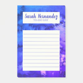 Vattenfärgslista Lila Abstrakt Livsmedel - lista m Post-it Block