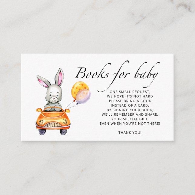 Vattenfärgsliten baby bunny bokar för baby biljett tilläggskort (Framsida)