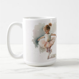 vattenfärgsliten, söt ballerina i en rosa klänning kaffemugg