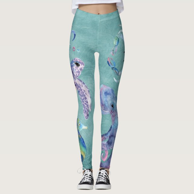 Vattenfärgsliv Leggings (Framsida)