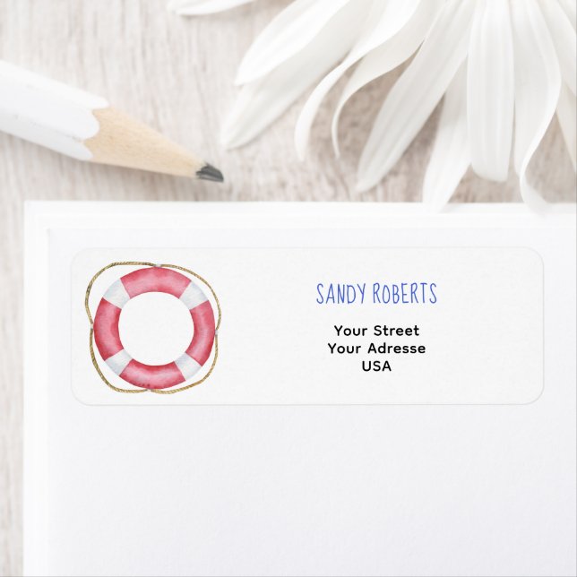 Vattenfärgslivboj - Returadressetikett Returadress Etikett (Insitu)