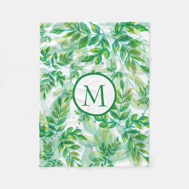 VattenfärgsLöv Fleecefilt (Framsidan)