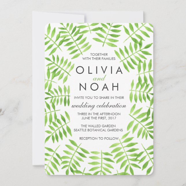 VattenfärgsLöv Inbjudningar (Framsida)