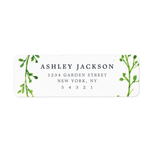 VattenfärgsLöv Returadress Etikett (Framsidan)