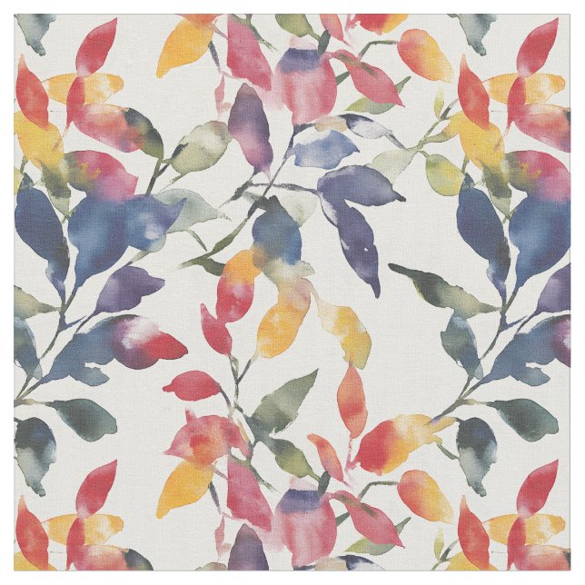 Vattenfärgslöv Tyg (Närbild)