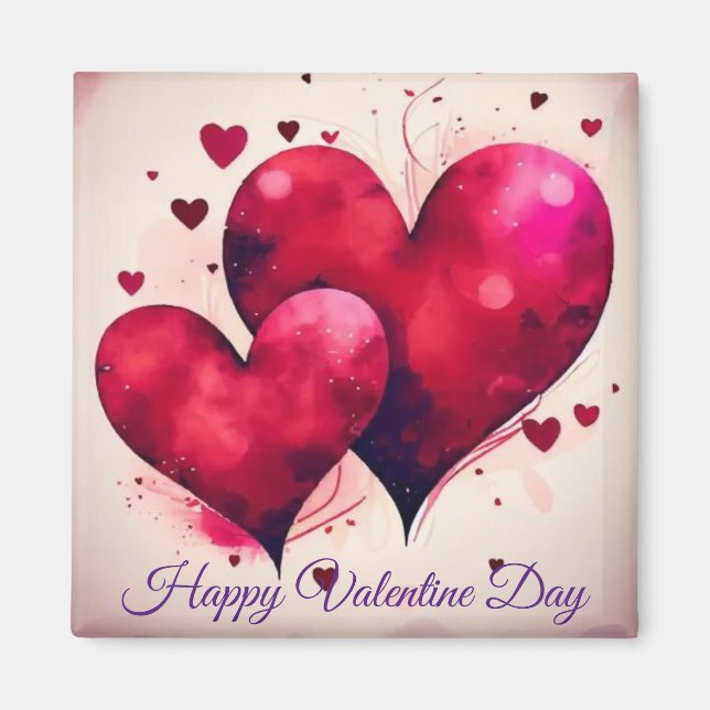 Vattenfärgsmagnet Kärlek: Sprid ut Kärlek i denna  Magnet (Framsidan)