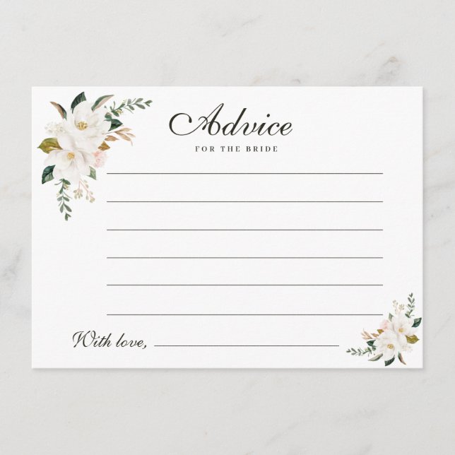 vattenfärgsmagnolia-blommigt rådkort (Framsida)