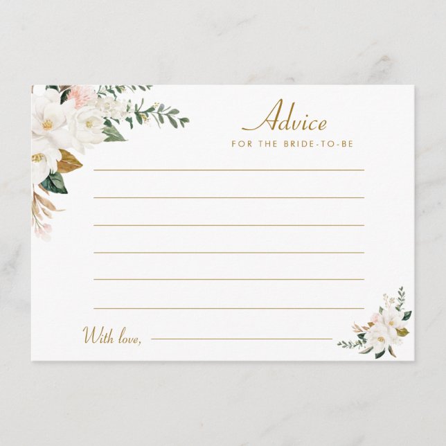 Vattenfärgsmagnolia-blommigt Rådkort (Framsida)