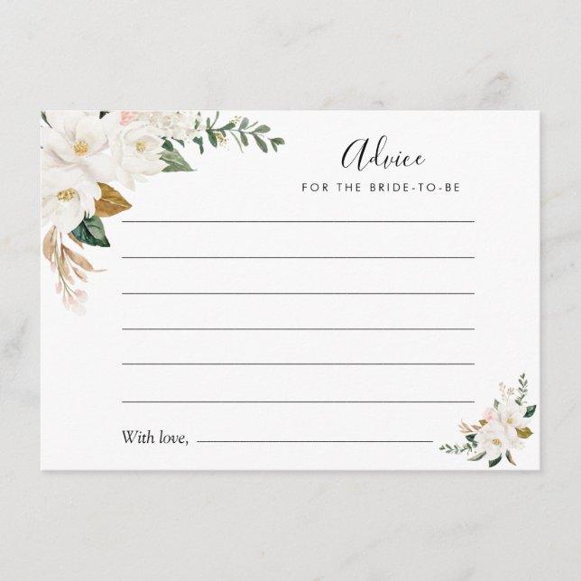 vattenfärgsmagnolia och blommigt för rosa rådkort (Framsida)