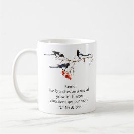 VattenfärgsMagpie Family Quote Animal Nature Mugg