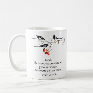 VattenfärgsMagpie Family Quote Animal Nature Mugg