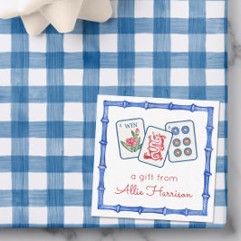 VattenfärgsMahjong Tiles & Bows-hölje Anteckningskort