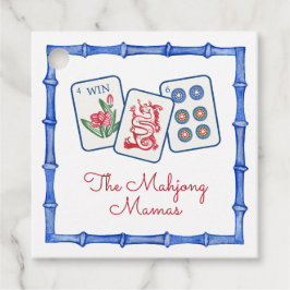 VattenfärgsMahjong Tiles & Bows-hölje Gåvor Etiketter