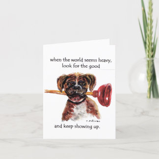 vattenfärgsmålare Boxer + Paradise,CA-brandartikel Tack Kort