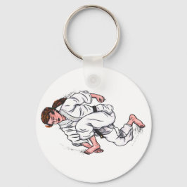 vattenfärgsmålare karatkvinna som hoppar ut nyckelring