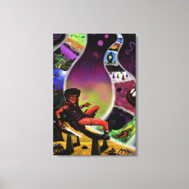 vattenfärgsmålare, mystisk dimension canvastryck (Framsida)