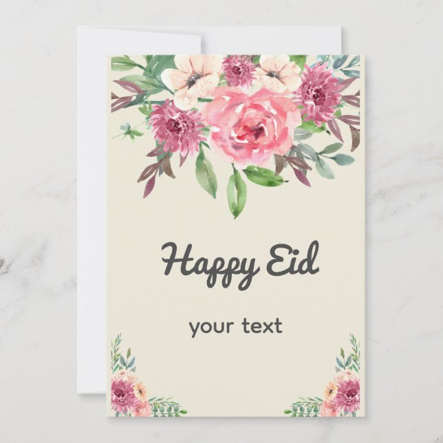 Vattenfärgsmall för  Rosa Inbjudningar (Framsida)